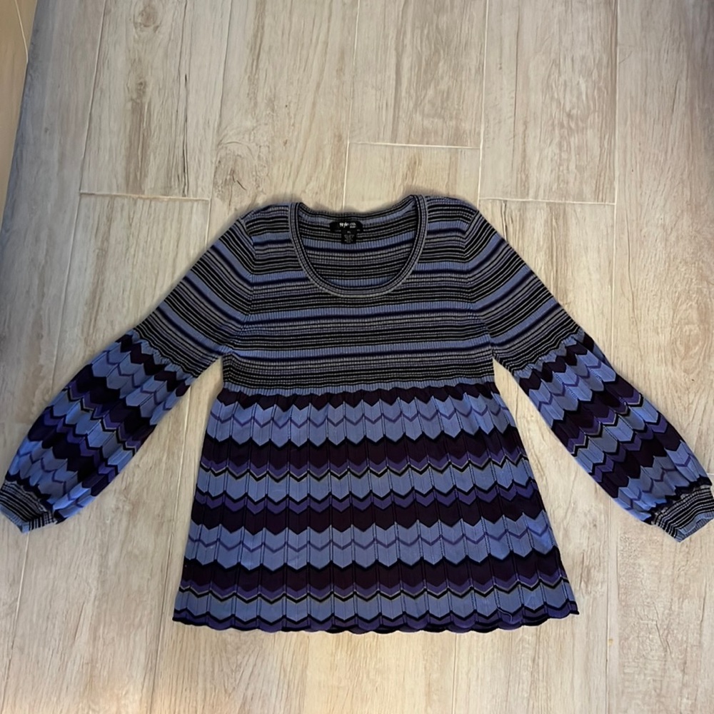 Womens STYLE & CO. Petite multi colored purple & blue sweater. Size P/Lg.